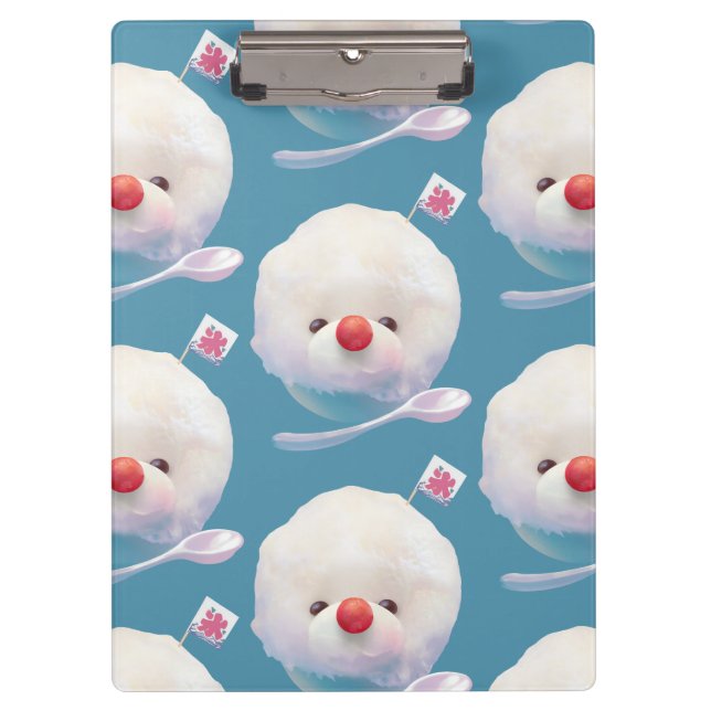 Shaved Ice Pup: Smiling Bichon Summer Dessert Clipboard (Front)