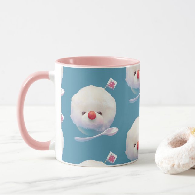 Shaved Ice Pup: Smiling Bichon Summer Dessert Mug (With Donut)