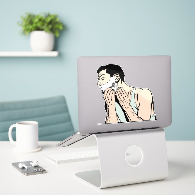 Shaving  (Laptop On Desk)