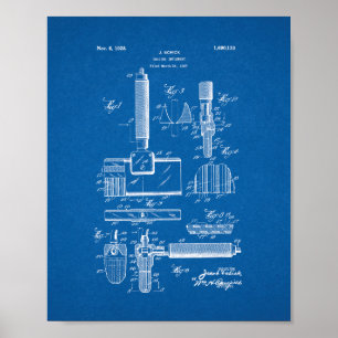 Shaving Implement Patent - Blueprint Poster