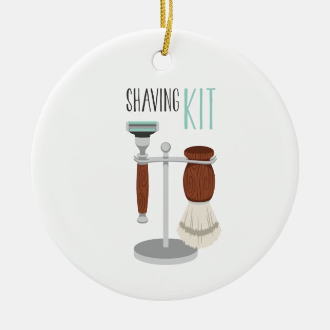 Shaving Kit Ceramic Ornament (Front)