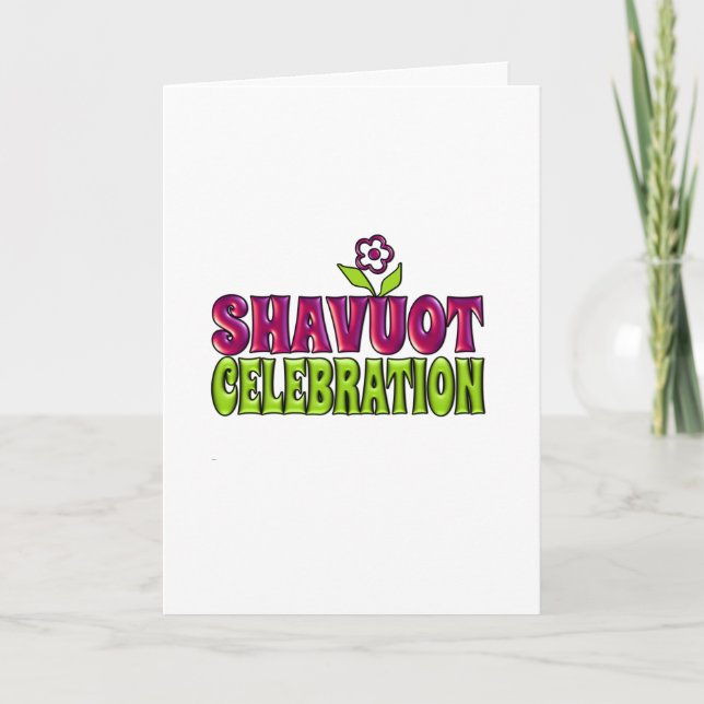 Shavuot Celebration fun Greeting with flower Invitation (Front)