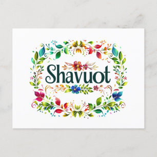 Shavuot - Colorful Shavuot Festival Celebration Holiday Postcard