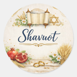 Shavuot Gift, Feast of Weeks, Jewish Holiday Classic Round Sticker