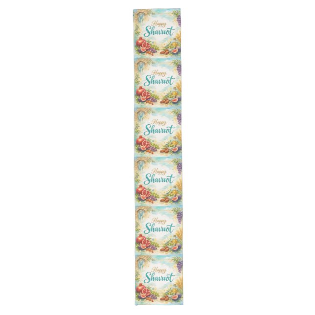 Shavuot Gift, Feast of Weeks, Jewish Holiday  Long Table Runner (Front)