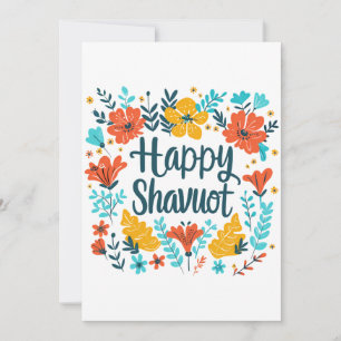 Shavuot - Happy Shavuot Celebration with Flowers Invitation