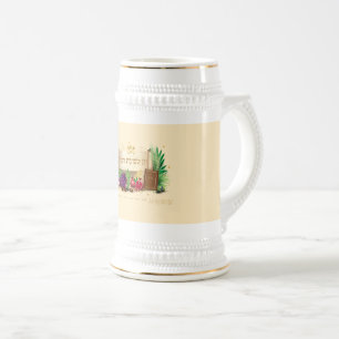 Shavuot. Happy Shavuot Hebrew text Jewish Holiday Beer Stein