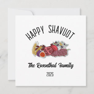 Shavuot Jewish Holiday Personalized Family Name Card