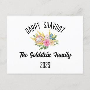 Shavuot Jewish Holiday Personalized Family Name Postcard