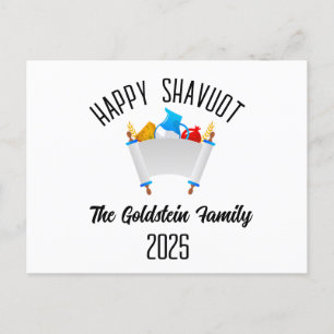 Shavuot Jewish Holiday Personalized Family Name Postcard