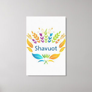 Shavuot - Shavuot Symbol with Colorful Wheat Canvas Print