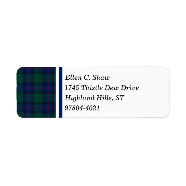 Shaw Clan Green et Royal Blue Scottish Tartan (Devant)