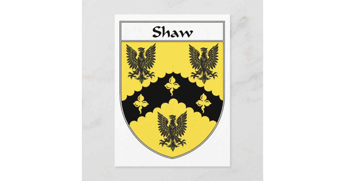 Shaw Coat of Arms/Family Crest Postcard Zazzle