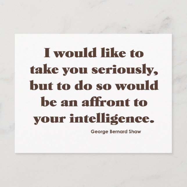 Shaw on Intelligence Postcard (Front)