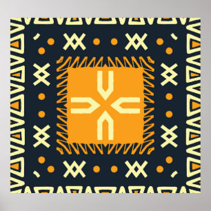 Shawl Design: Indian Batik Square. Poster
