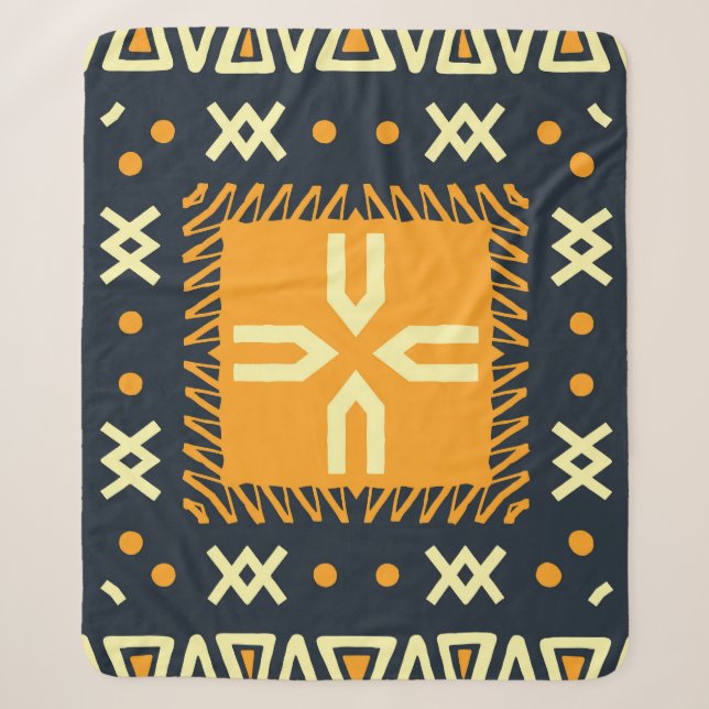 Shawl Design: Indian Batik Square. Sherpa Blanket (Front)
