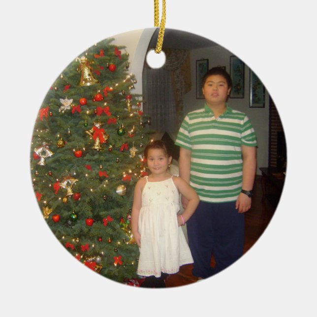 Shawn and Chloe Ceramic Ornament (Front)