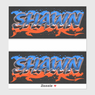 Shawn Vorname Name Graffiti Aufkleber Sticker