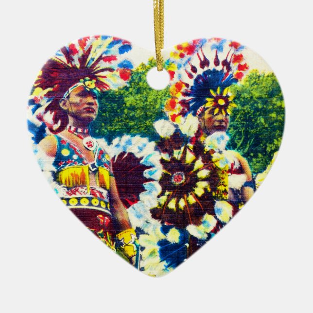 Shawnee Indian War Dancers, Oklahoma Ceramic Ornament (Front)