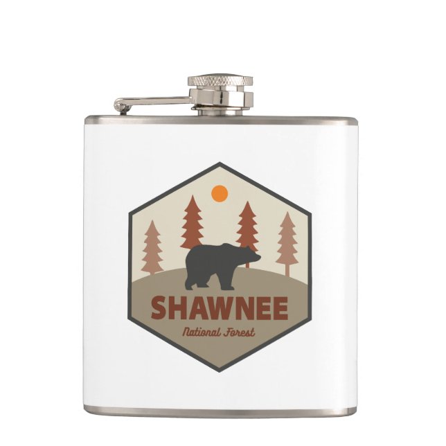 Shawnee National Forest Bear Hip Flask (Front)