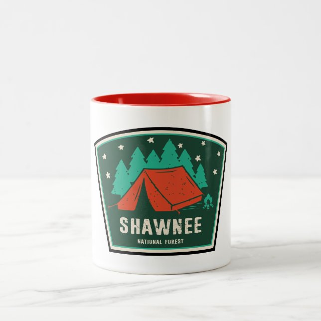 Shawnee National Forest Camping Two-Tone Coffee Mug (Center)