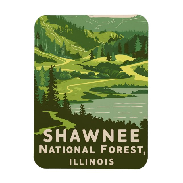 Shawnee National Forest Retro Travel  Magnet (Vertical)