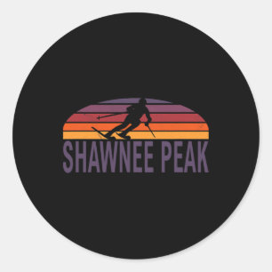 Shawnee Peak Bridgton Maine Ne Ski Resort Snowboar Classic Round Sticker