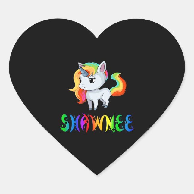 Shawnee Unicorn Heart Sticker (Front)