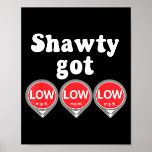 Shawty Got Low Diabetes Meme Cgm Alert Icons  Poster