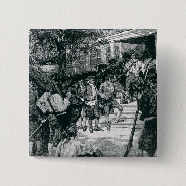 Shays's Mob in Possession of a Courthouse 2 Inch Square Button (Front)