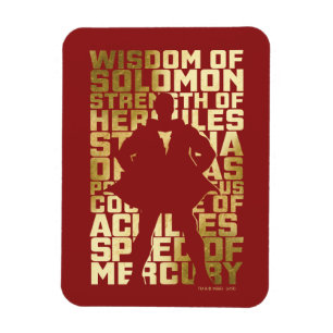 SHAZAM!   Abilities Golden Typography Graphic Magnet