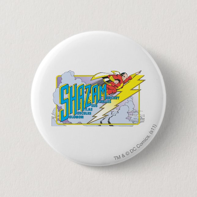 Shazam Acronym 2 Inch Round Button (Front)