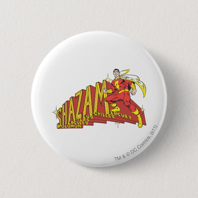 Shazam Acronym 2 Inch Round Button (Front)