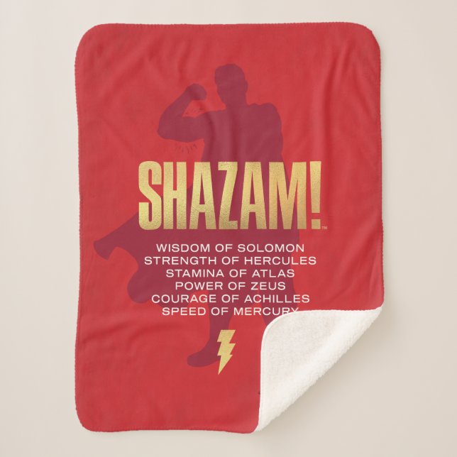 SHAZAM! Fury of the Gods | Flexing Silhouette Sherpa Blanket (Front)