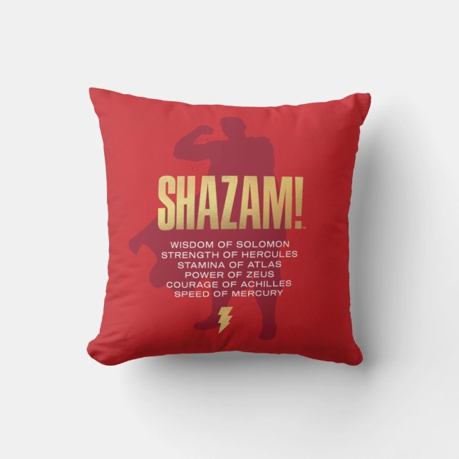 SHAZAM! Fury of the Gods | Flexing Silhouette Throw Pillow (Front)