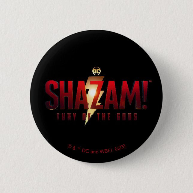 SHAZAM! Fury of the Gods | Fury of the Gods Logo 2 Inch Round Button (Front)