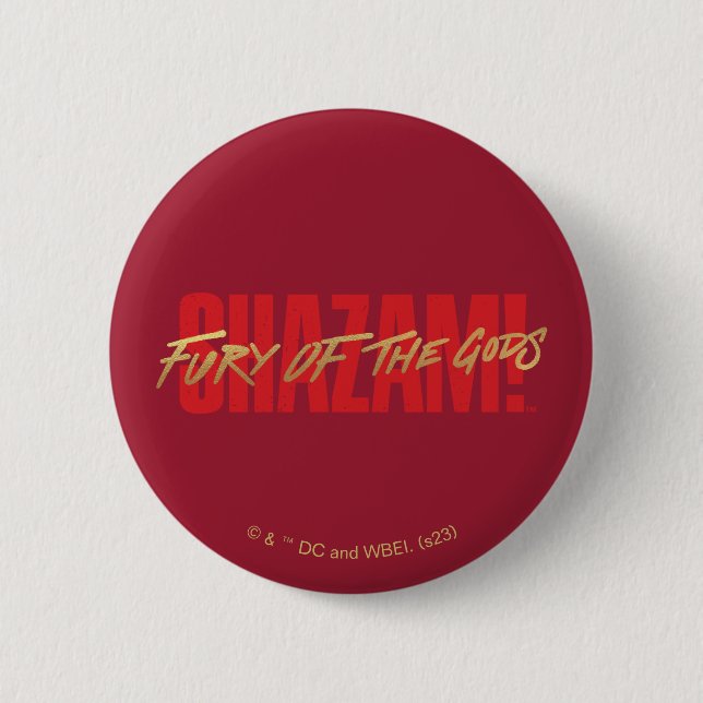 SHAZAM! Fury of the Gods | Golden Marker Logo 2 Inch Round Button (Front)