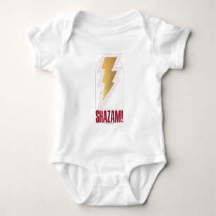 SHAZAM! Fury of the Gods   Lightning Bolt Badge Baby Bodysuit