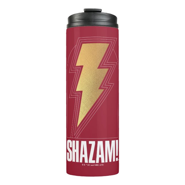 SHAZAM! Fury of the Gods | Lightning Bolt Badge Thermal Tumbler (Front)
