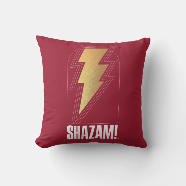 SHAZAM! Fury of the Gods | Lightning Bolt Badge Throw Pillow (Front)