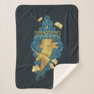 SHAZAM! Fury of the Gods Realm of the Gods Logo Sherpa Blanket