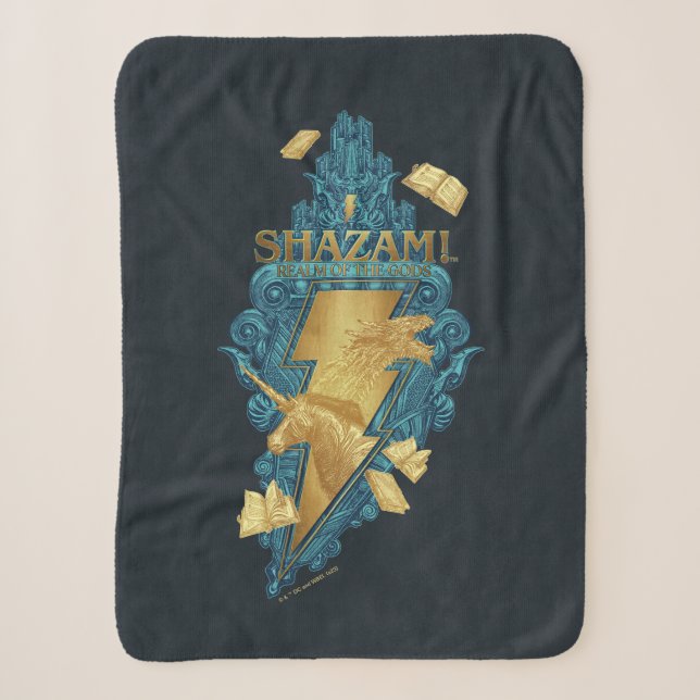 SHAZAM! Fury of the Gods | Realm of the Gods Logo Sherpa Blanket (Front)