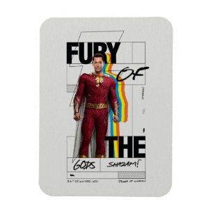 SHAZAM! Fury of the Gods   Retro Album Style Art Magnet