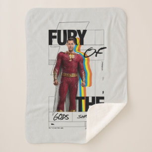 SHAZAM! Fury of the Gods Retro Album Style Art Sherpa Blanket