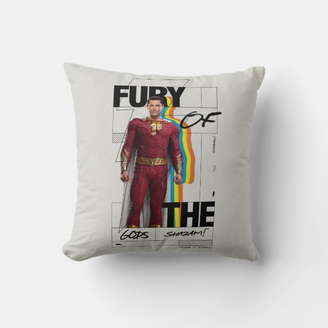 SHAZAM! Fury of the Gods | Retro Album Style Art Throw Pillow (Front)