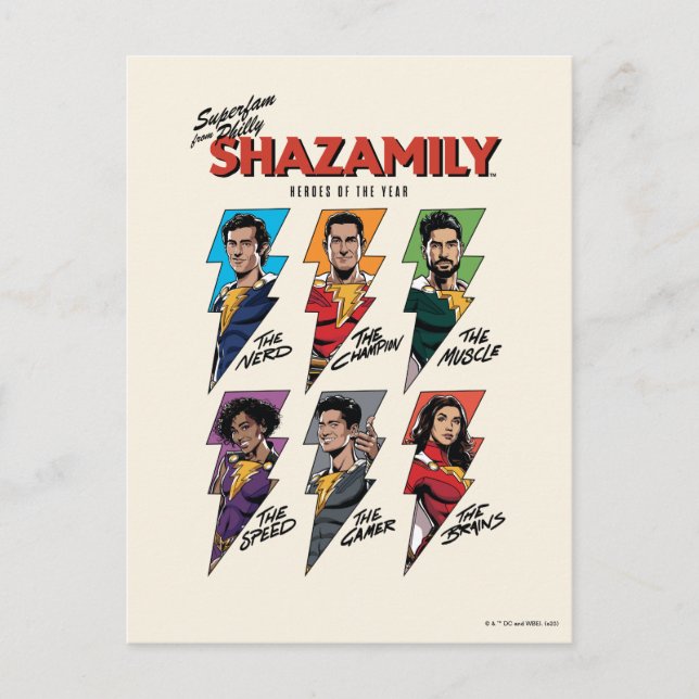 SHAZAM! Fury of the Gods | SHAZAMily Comic Bolts Postcard (Front)