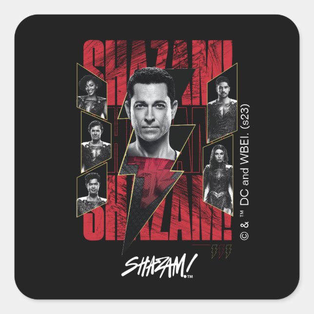 SHAZAM! Fury of the Gods | SHAZAMily Group Square Sticker (Front)