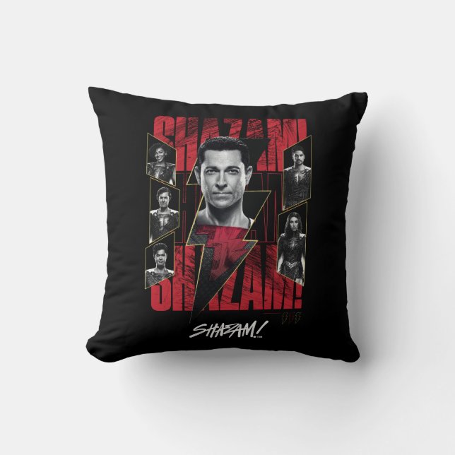 SHAZAM! Fury of the Gods | SHAZAMily Group Throw Pillow (Front)