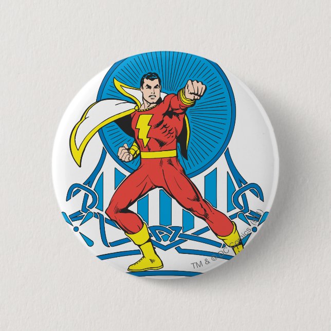 SHAZAM in Fight Stance 2 Inch Round Button (Front)