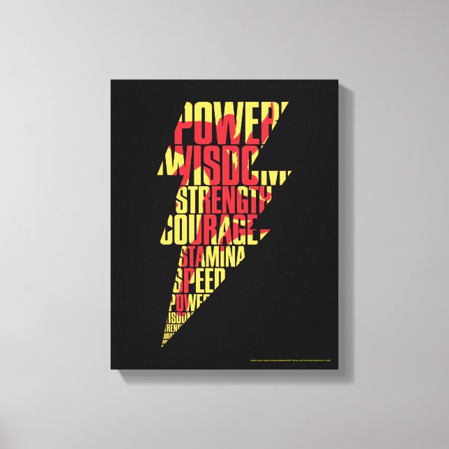 SHAZAM! | Shazam Abilities Lightning Graphic Canvas Print (Front)